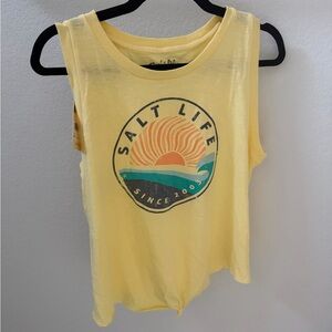 NWT Salt Life Yellow Graphic Tank Top